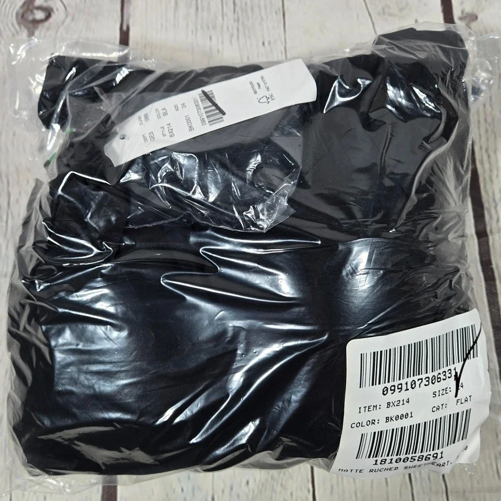 J. Crew Matte ruched one-piece swimsuit‎ with ruffles in Black Plus 24 NWT